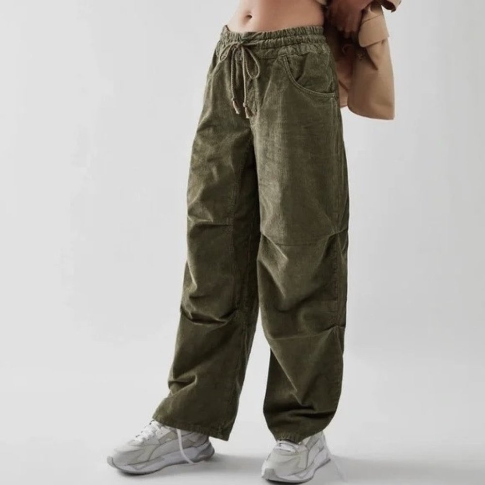 FREE PEOPLE MODERN LOVE CORDUROY PANTS, LARGE